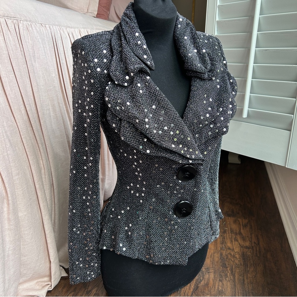 Flattering Fun Black and silver Women's Jacket